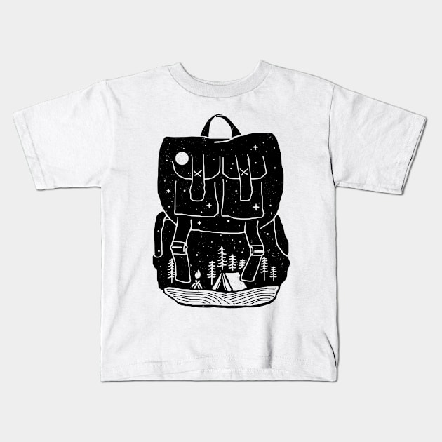 Backpacker (for Bright Color) Kids T-Shirt by quilimo